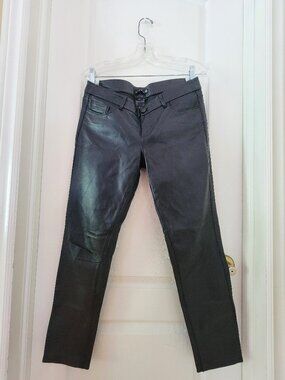 PAIGE BLACK GENUINE LEATHER PANT